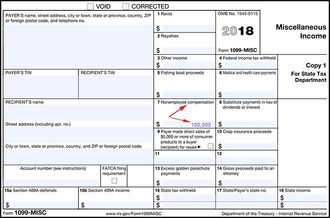 IRS 1099 misc form