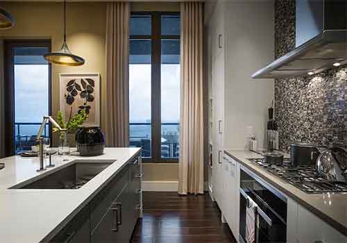 upgraded kitchen in high rise condo